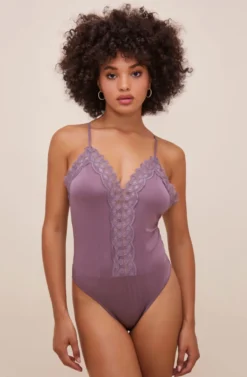 Lace Inset Bodysuit -Larana Style Shop AT16124 LAVENDER 7 scaled