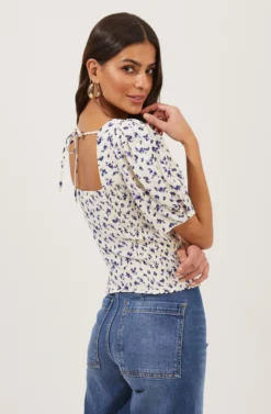 Short Sleeve Sweetheart Neck Top 9 Short Sleeve Sweetheart Neck Top -Larana Style Shop AT16707 CREAM BLUEDITSY 5 scaled