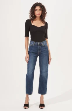 Eliza Sweetheart Neck Bodysuit -Larana Style Shop AT16751 BLACK 1 scaled