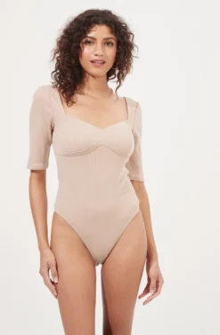 Eliza Sweetheart Neck Bodysuit -Larana Style Shop AT16751 TAUPE 7 scaled