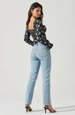 Long Sleeve Sweetheart Cinch Bust Floral Top -Larana Style Shop AT17195 BLACKBLUEFLORAL 0420 dedcbdb3 5f10 444d b86a 4b83859ee744 scaled