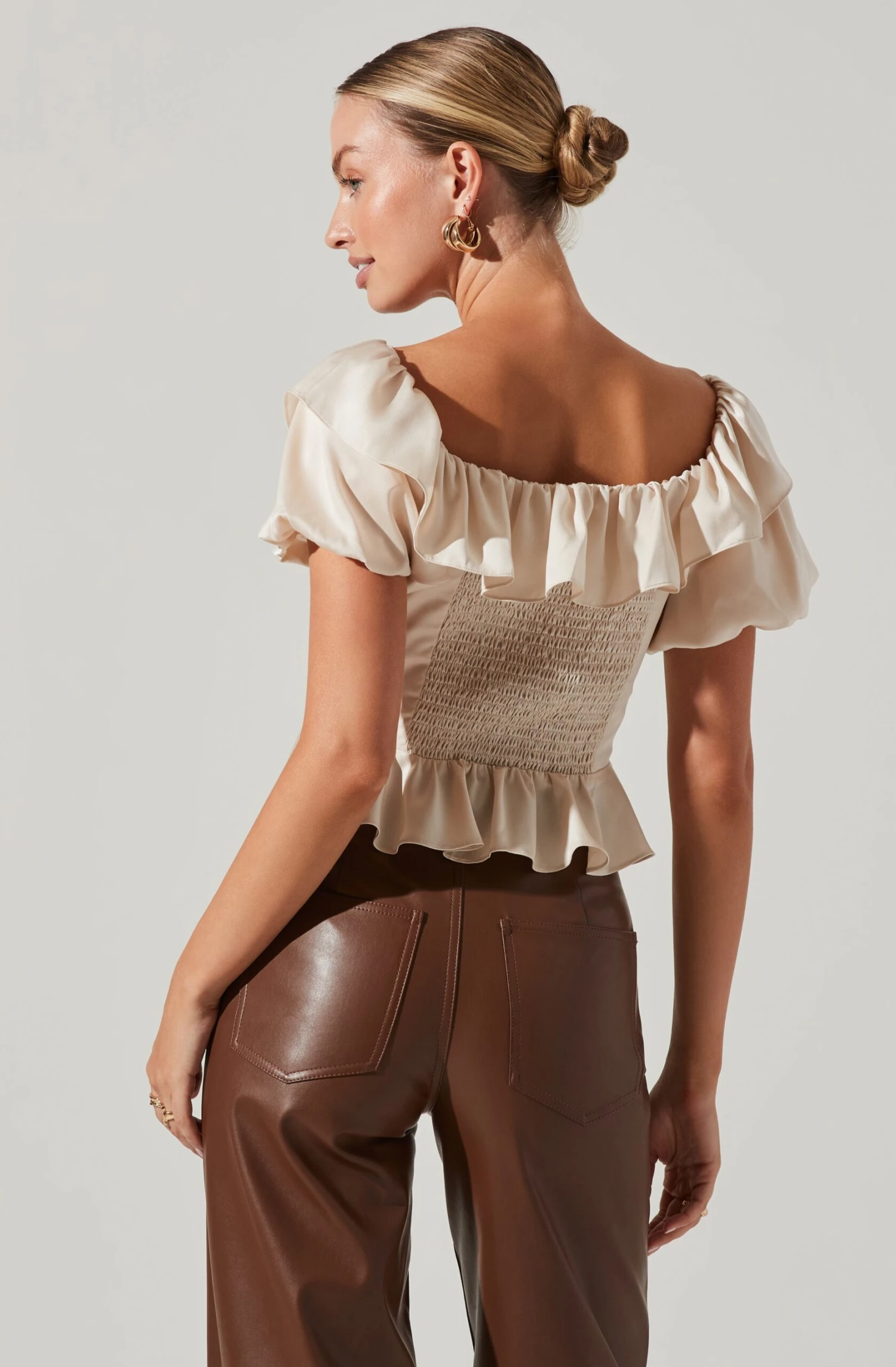 Satin Bubble Sleeve Top 10 Satin Bubble Sleeve Top - Image 10