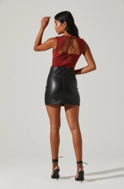 U Hardware Tie Back Sweetheart Bodysuit -Larana Style Shop AT17293 RUST 7 scaled