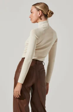 Sweetheart Turtleneck Long Sleeve Top -Larana Style Shop AT17392 CREAM 4 scaled