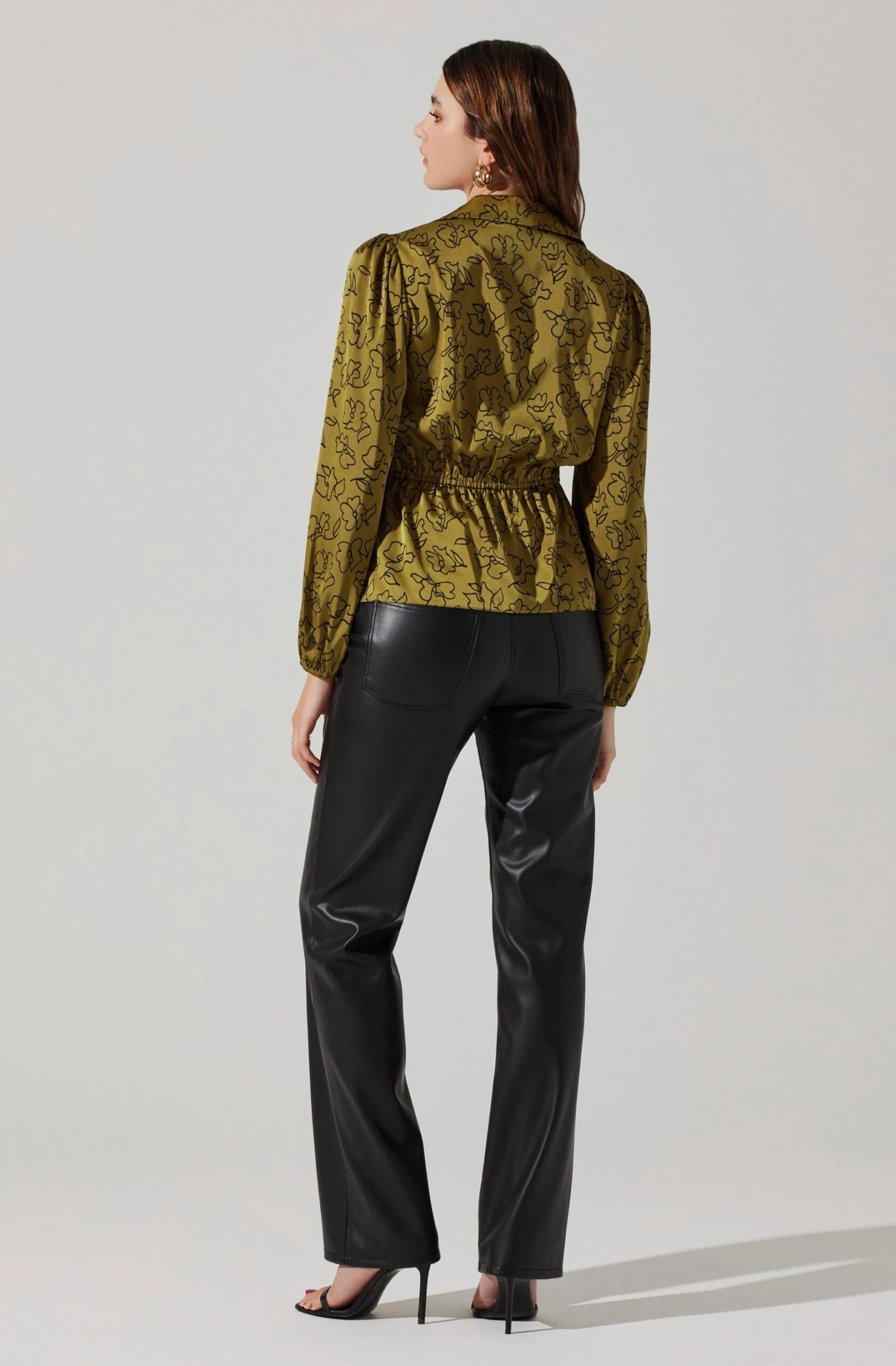 Asymmetrical Collared Floral Wrap Top 5 Asymmetrical Collared Floral Wrap Top - Image 5