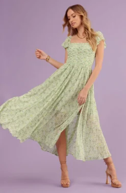 Luisa Floral Flutter Sleeve Midi Dress 9 Luisa Floral Flutter Sleeve Midi Dress -Larana Style Shop EASTER DRESSES 0158 1 scaled