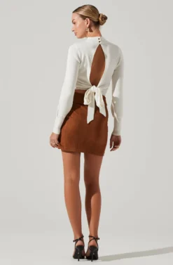 Faux Suede Mini Skirt -Larana Style Shop LS30857 FCI CAMEL 4 scaled