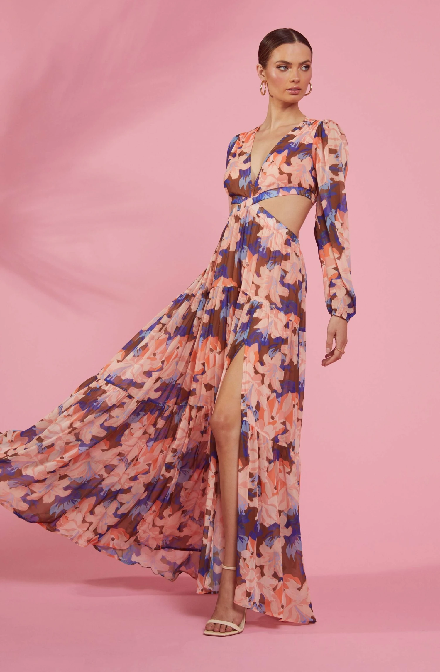 Lively Floral Cutout Long Sleeve Maxi Dress 13 Lively Floral Cutout Long Sleeve Maxi Dress - Image 13